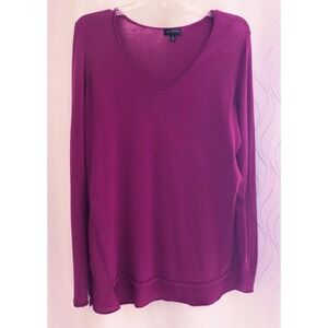 The Limited V Neck Long Sleeve‎ Lightweight Sweater Womens Sz M Magenta
